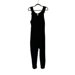 Smash + Tess Black ruffle Sleeveless stretchy Jumpsuit size small bamboo cotton